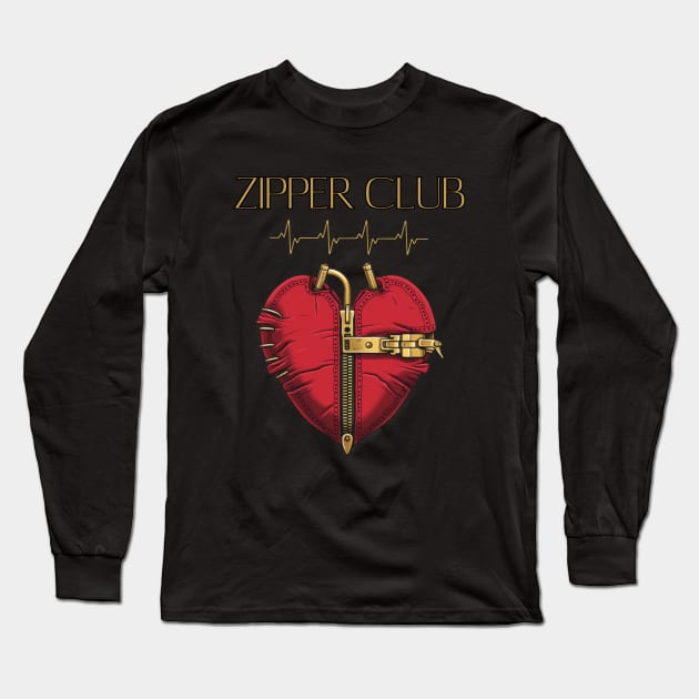 ZIPPER CLUB, heart transplant, open heart surgery Long Sleeve T-Shirt by Pattyld